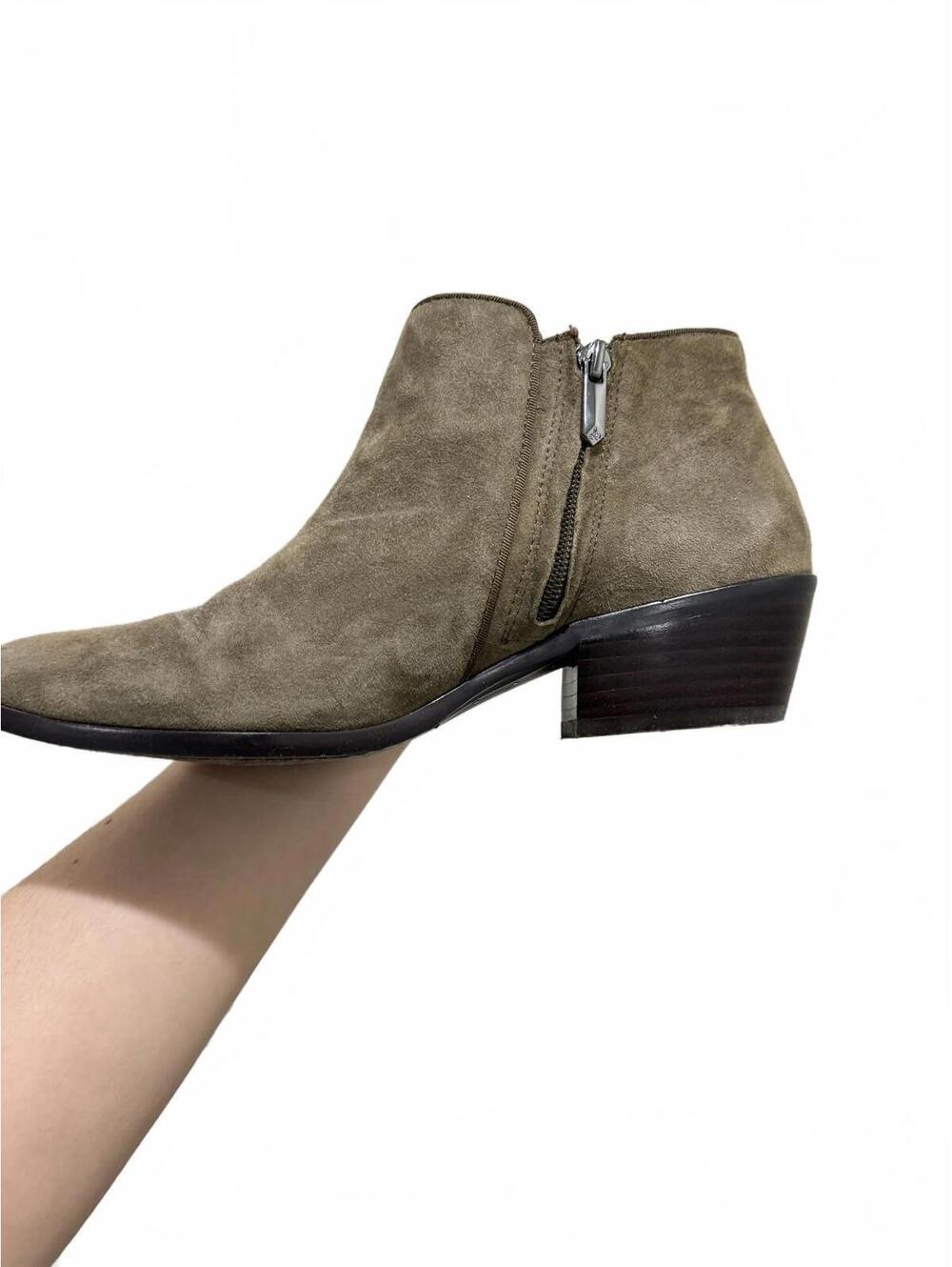 Sam Edelman Petty Olive Green Suede Chelsea Booties 8.5 - Picture 6 of 7